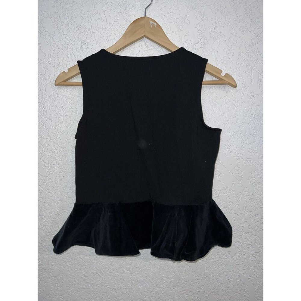 J. Crew Crop Top Peplum Style Sleeveless Velvet Ruffle Size XS (H) - Picture 4 of 7